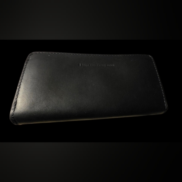 Portland Leather Goods Smooth Black Accordion Wallet - Picture 4 of 8